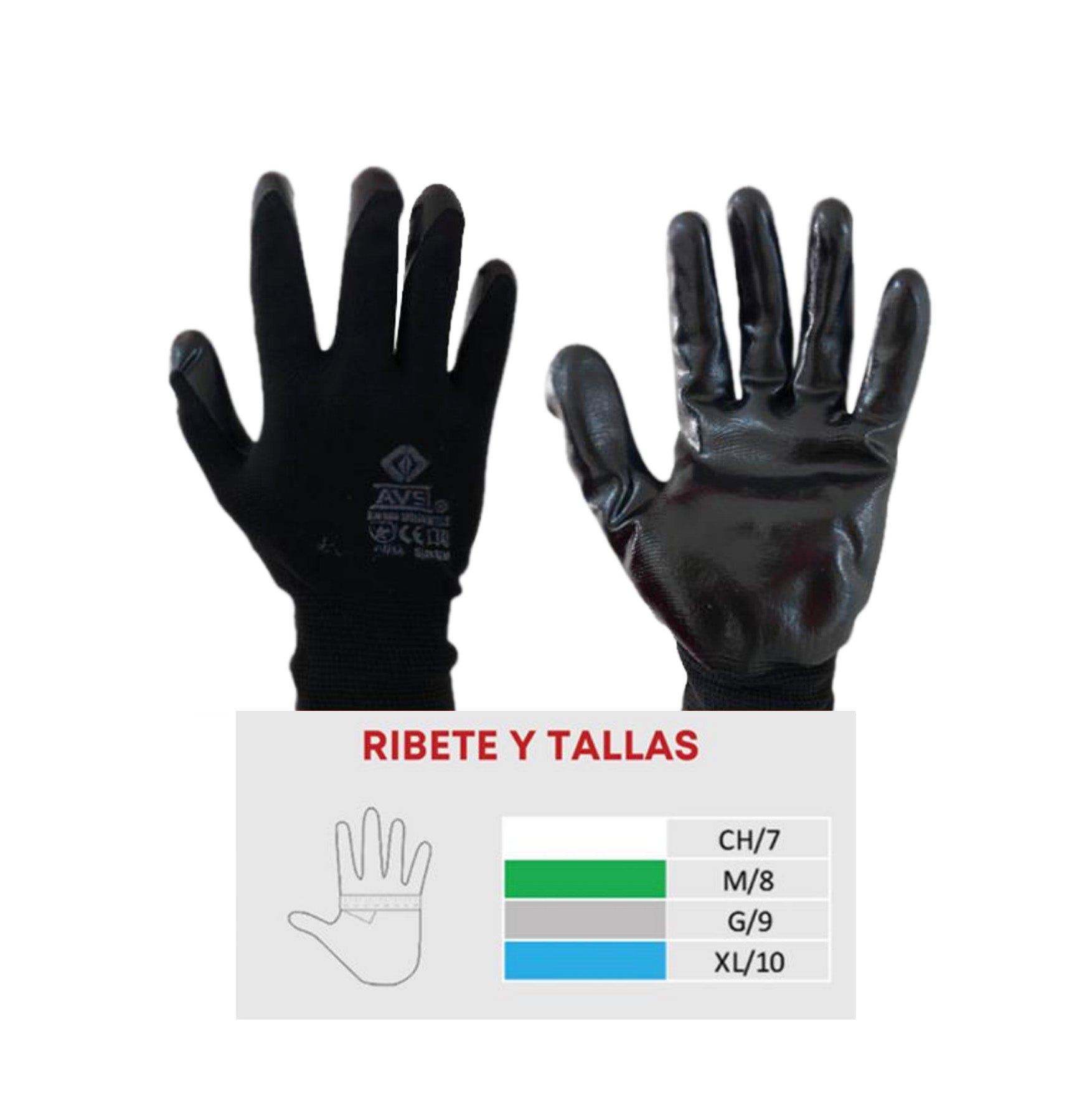 Guante de Nylon con Nitrilo Sólido 11-1B2